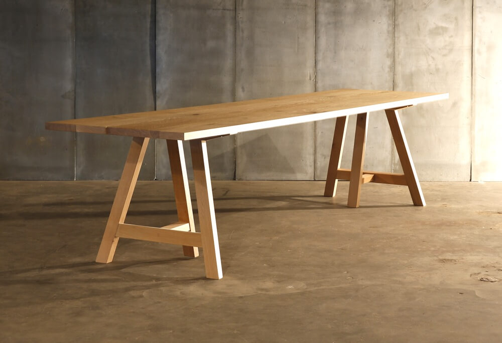 Trestle Table Made To Measure In French Oak By Heerens Trestle Table Made To Measure In French Oak By Heerens