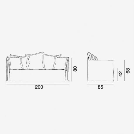 Ghost 10G sofa by Gervasoni – technical drawing