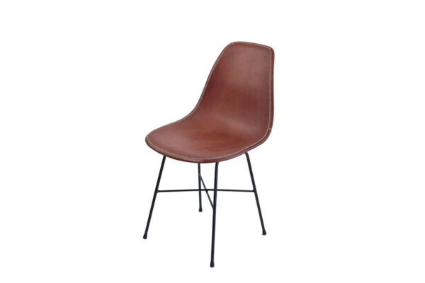 Hovy dining chair in brown leather by Sol & Luna