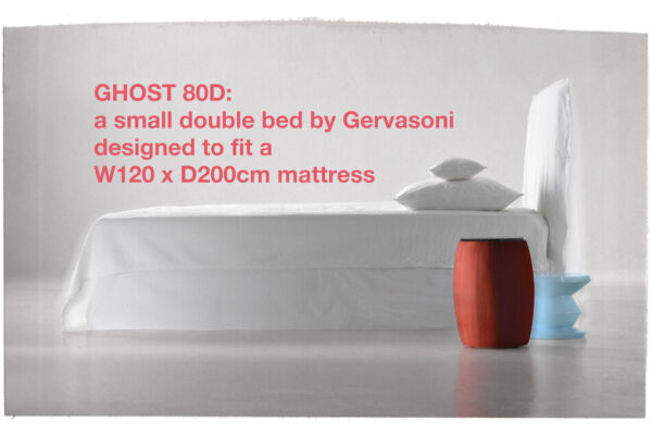 Ghost 80D - a small double bed by Gervasoni designed to fit a W120 x D200cm mattress