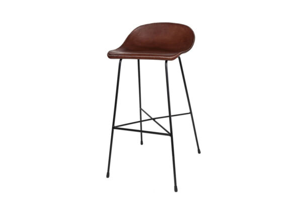 Luis bar stool by Sol&Luna in dark brown leather